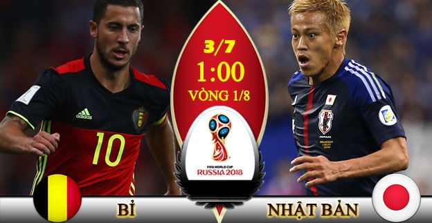 Link sopcast: Bỉ vs Nhật Bản 1h00 ngày 3/7 vòng 1/8 world cup 2018
